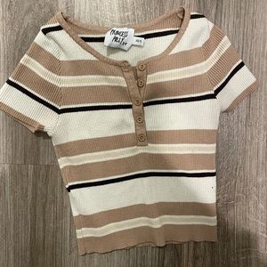 Princess Polly Striped Knit T Shirt